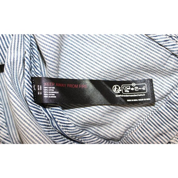 FREE PEOPLE Wanderlust Oversized Striped Cotton Blazer in Blue & White Wash - Picture 10 of 14